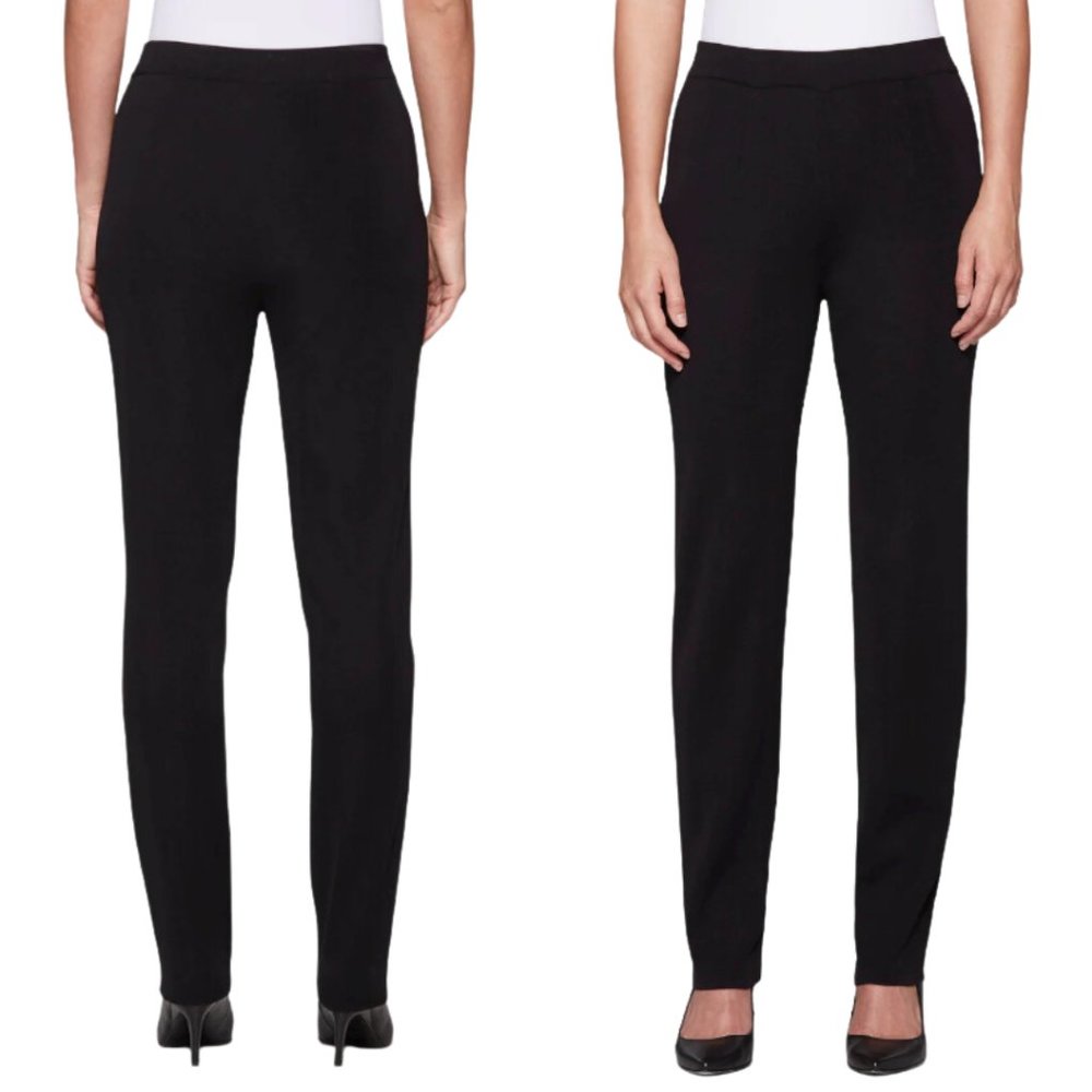 NEW Measure & Made Straight Leg Trouser Little Black Pant FITLOGIC Black SZ 12.1